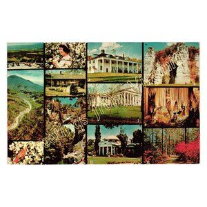 Vintage Virginia Postcard Collage Featuring Scenic Landmarks Attractions Tourism